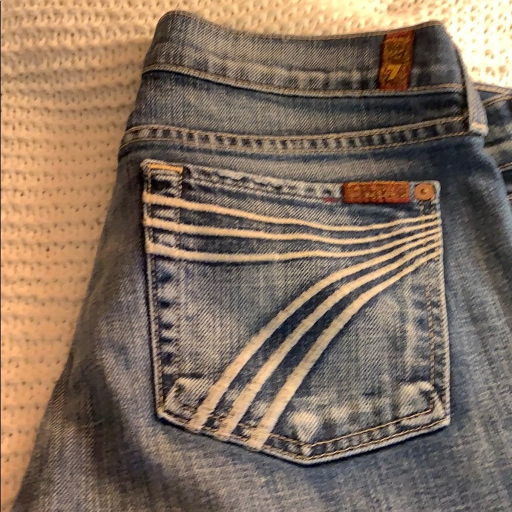 Seven of all mankind’s over the knee cropped jean